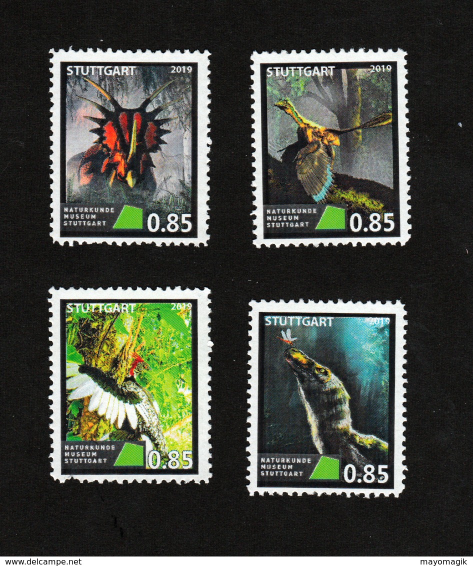 2019-GERMANY Locals -Stuttgart -Dinosaurs-Prehistoric Fauna-(Artistamp/Cinderella) - Vignetten (Erinnophilie)