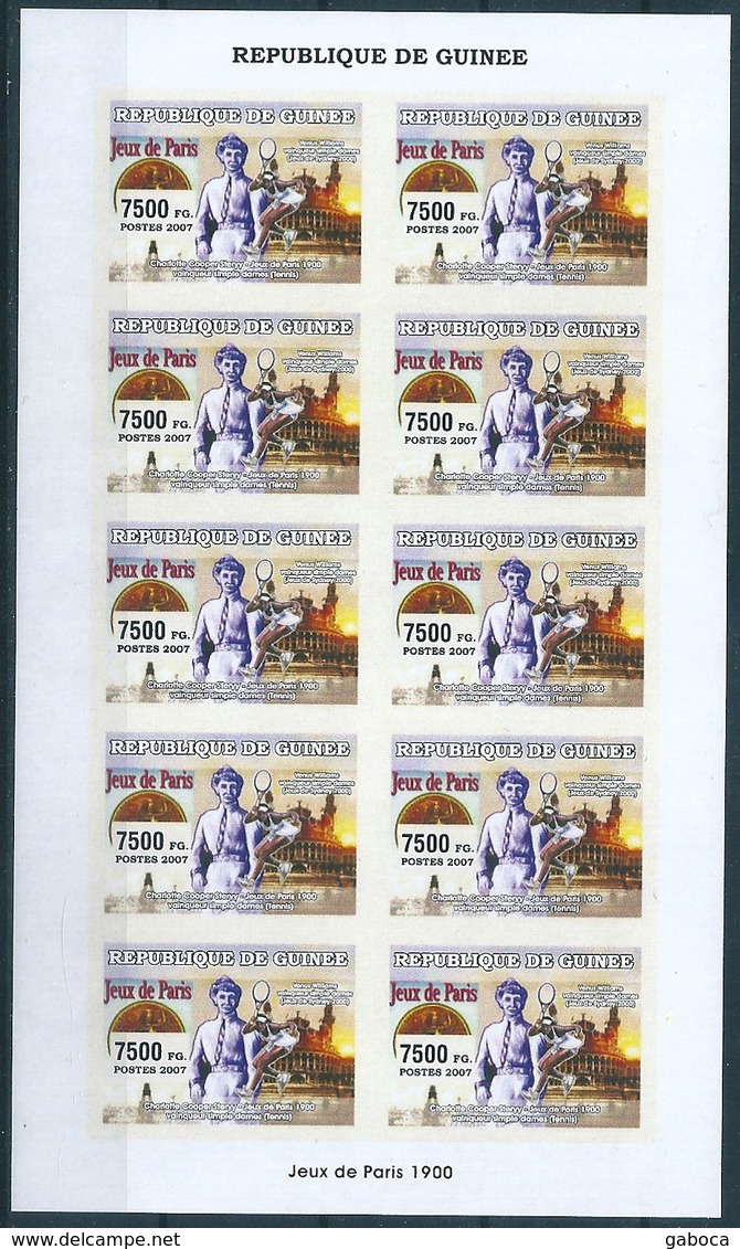 B8699 Guinea 2007 Summer Olympic 1900 Paris Athlete Mi4546B Imperf Sheet Of 10 Stamps - Verano 1900: Paris