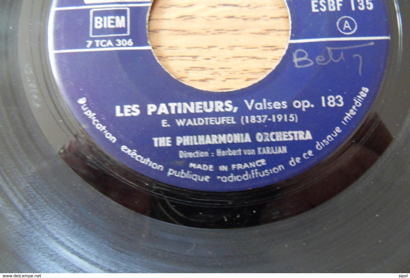 Disque 45 Tours Dans Sa Pochette  D Origine : Valse Des Patineurs H Von Karajan   Années 1955/60 - 45 T - Maxi-Single
