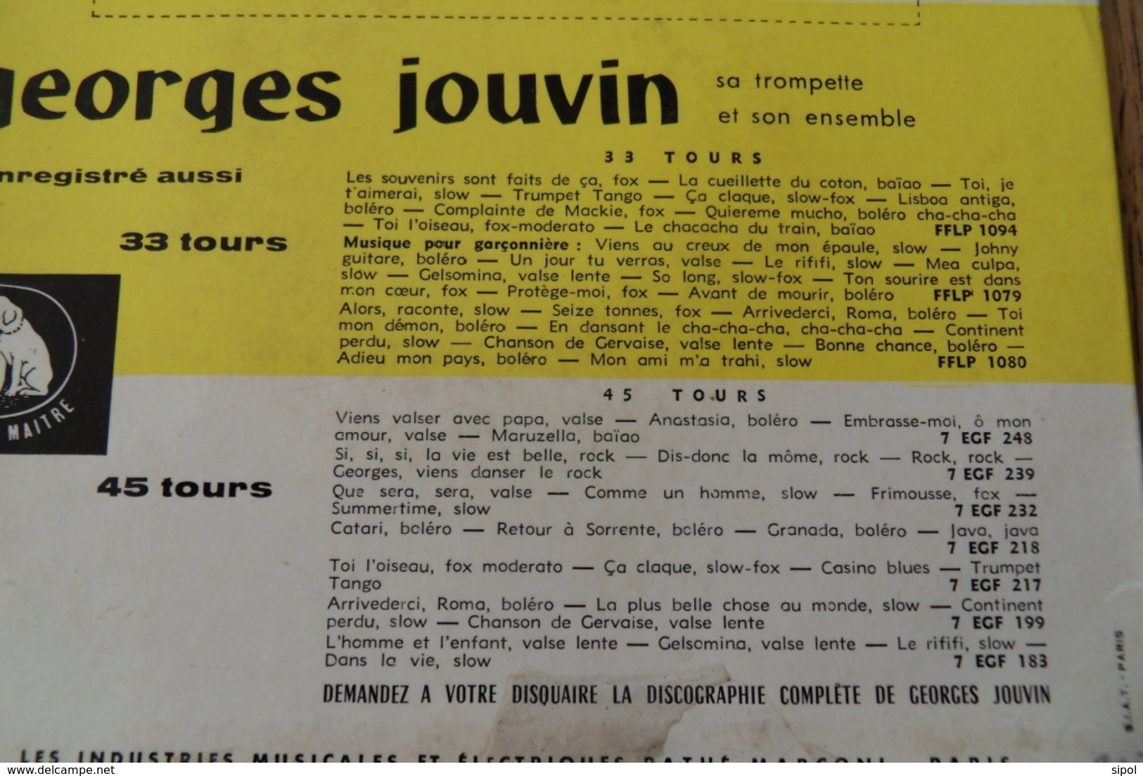 Disque 45 Tours  Dans Sa Pochette  D Origine : Georges Jouvin  Trompette & Ensemble  Années 1955/60 - 45 T - Maxi-Single