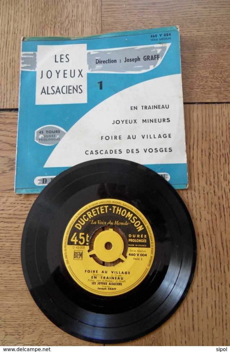 Disque 45 Tours  Dans Sa Pochette D Origine  Les Joyeux Alsaciens  4 Titres Années 1955 /60 - 45 T - Maxi-Single