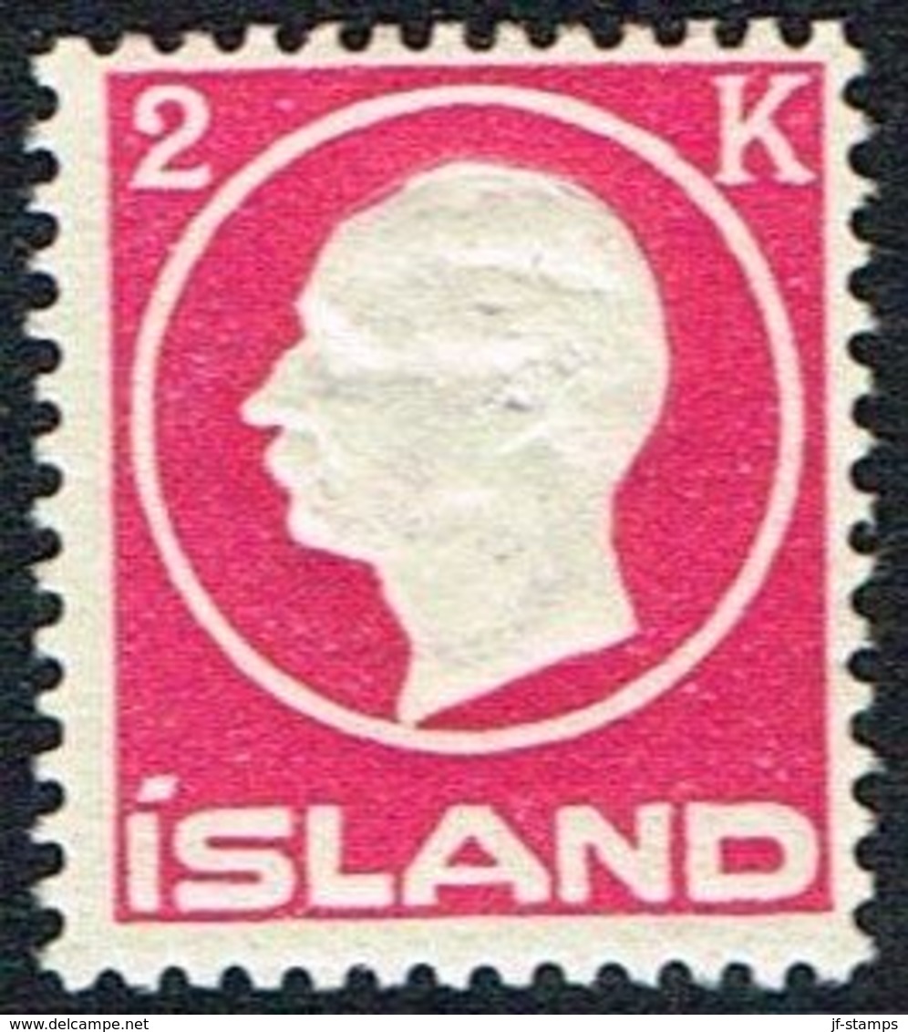 1912. King Frederik VIII. 2 Kr. Rose (Michel 74) - JF166638 - Unused Stamps