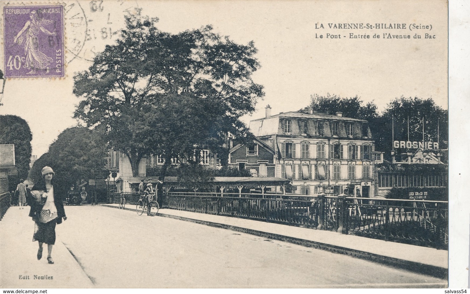94) LA VARENNE-ST-HILAIRE : Le Pont - Entrée De L'Avenue Du Bac (1929) - Autres & Non Classés