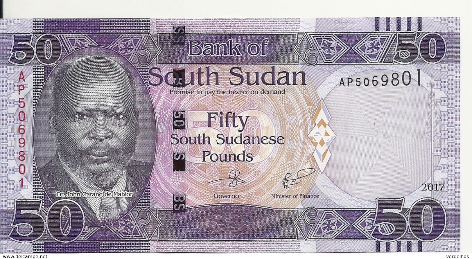 SOUDAN SOUTH 50 POUNDS 2017 UNC P 14 C - Soudan