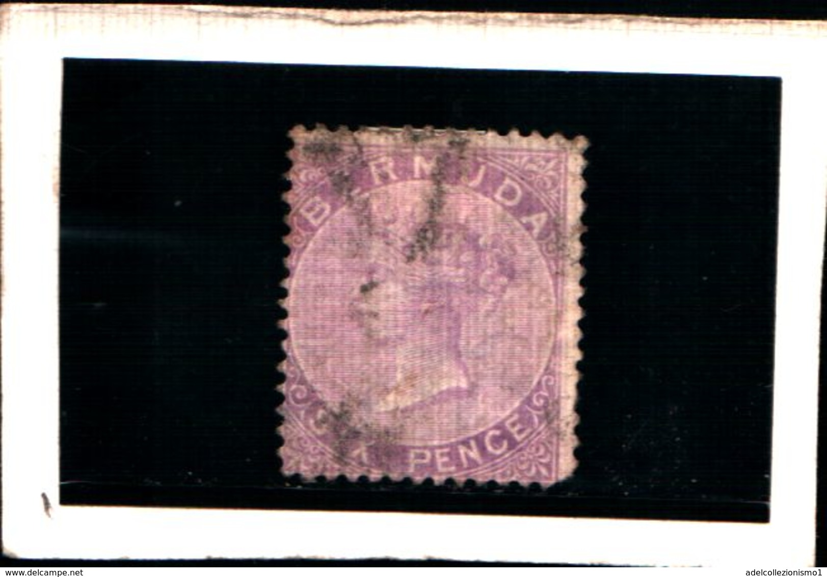 93790) BERMUDA - 1865-REGINA VITTORIA  6 P.VIOLETTO-USATO-N.4 - 1858-1960 Colonia Britannica
