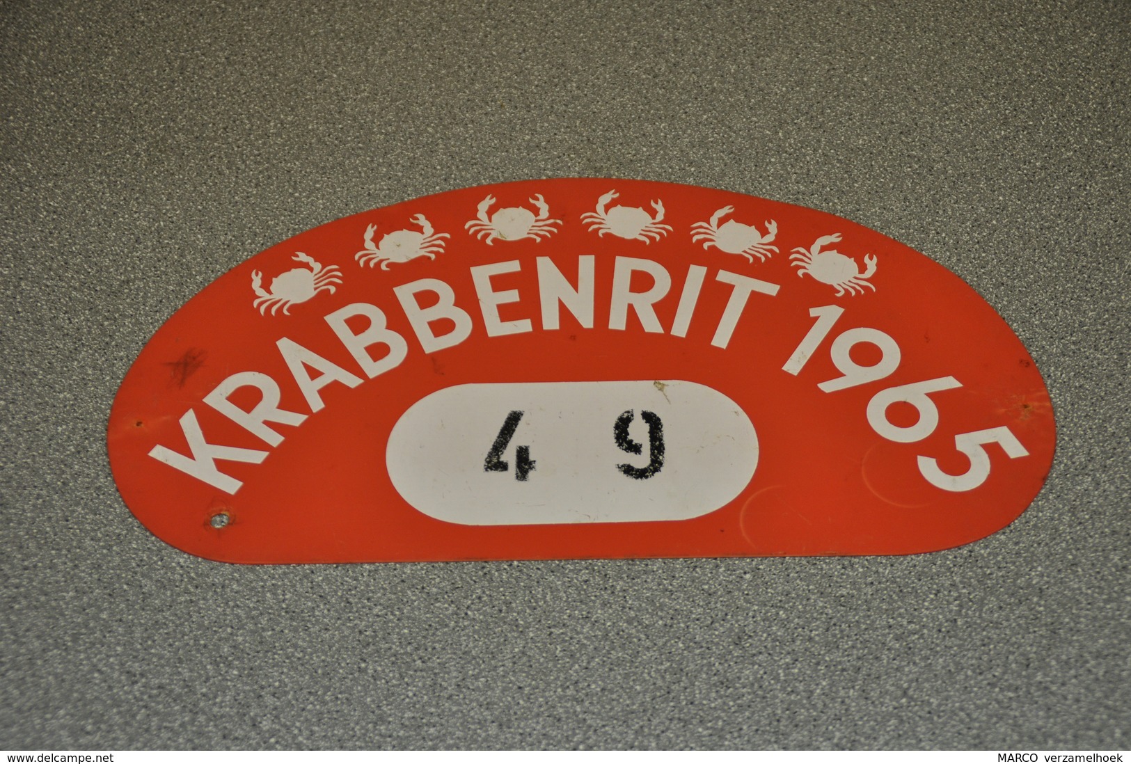 Rally Plaat-rallye Plaque Plastic: Krabbenrit 1965 Krabbenrijders - Plaques De Rallye