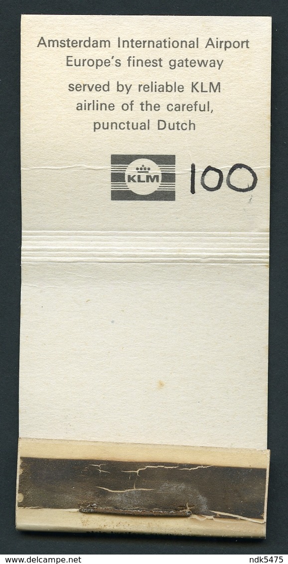 MATCHBOOK : KLM - ROYAL DUTCH AIRLINES - AMSTERDAM INTERNATIONAL AIRPORT - Matchboxes