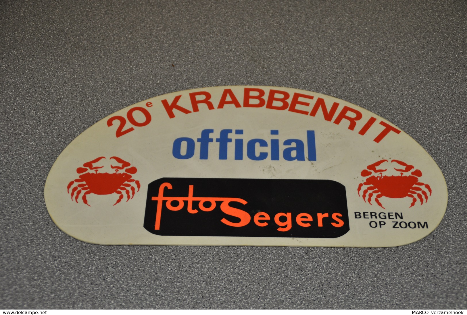 Rally Plaat-rallye Plaque Plastic: 20e Krabbenrit Krabbenrijders OFFICIAL Foto Segers Bergen Op Zoom - Targhe Rallye