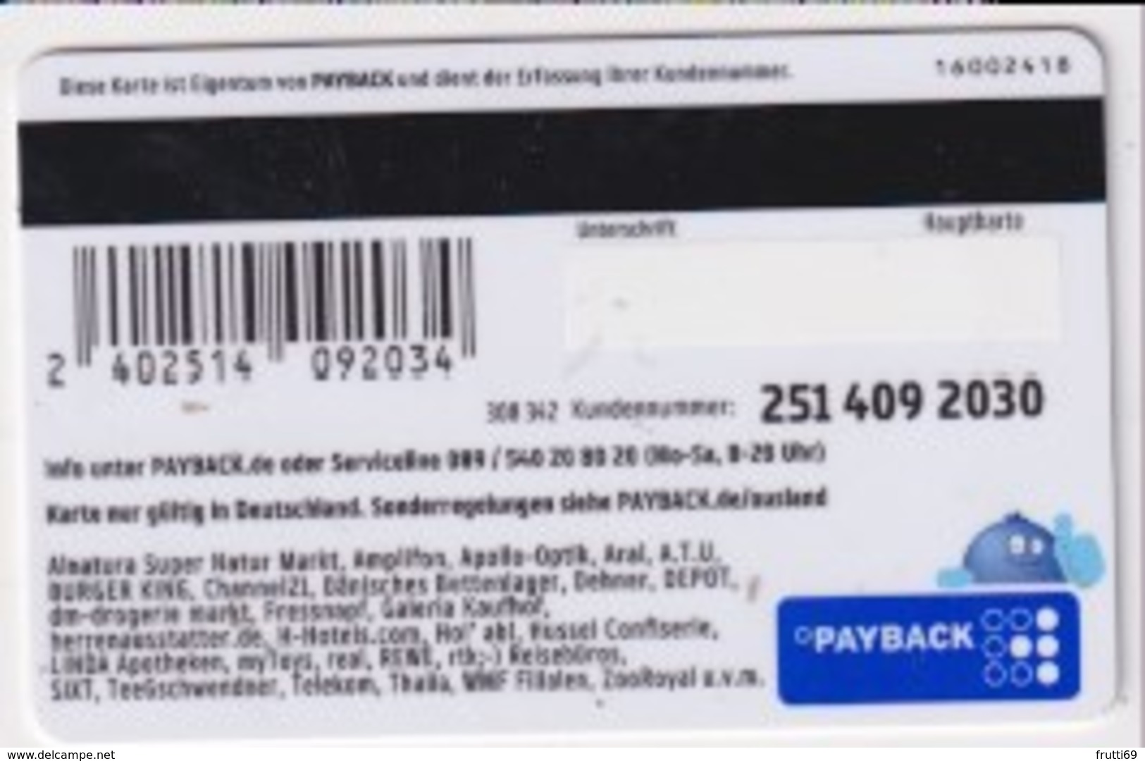 GC 23479 GERMANY- Payback - Fressnapf - Gift Cards