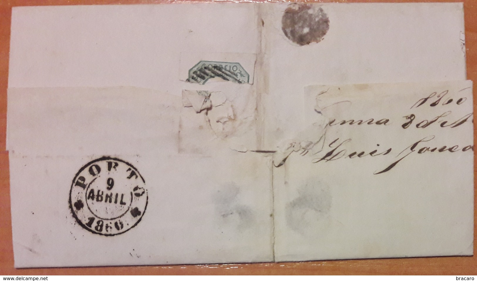 Portugal - COVER (1860) - Cancel: Porto + 102 + Vianna Do Castello - Covers & Documents