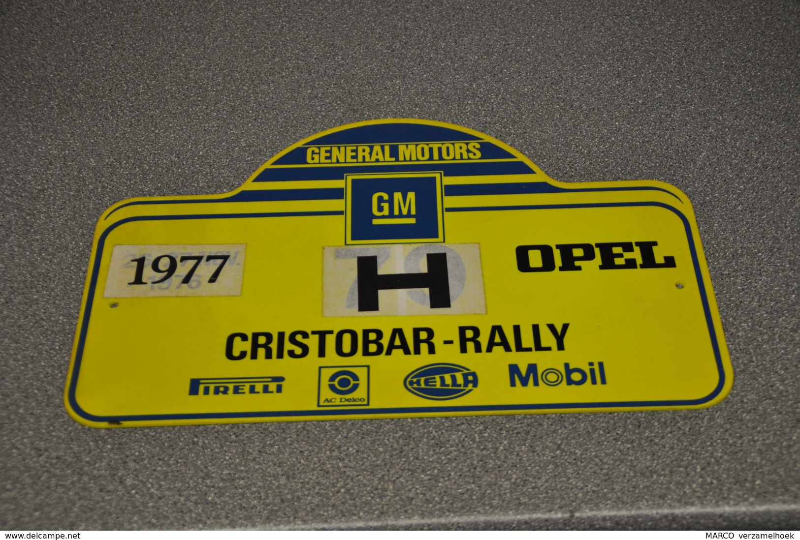 Rally Plaat-rallye Plaque Plastic: 2e Christobar-rally (1976)1977 Opel-GM General Motors Pirelli-hella-mobil - Rallye (Rally) Plates