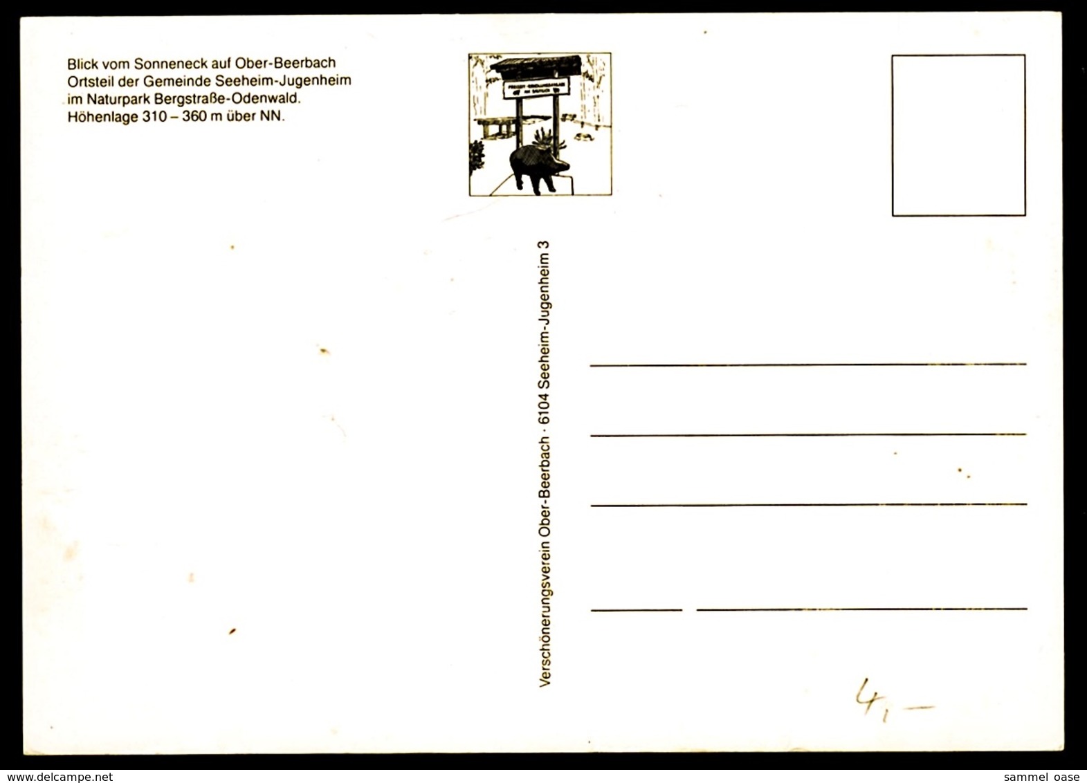 Ober-Beerbach B. Seeheim-Jugenheim / Bergstrasse  -  Blick Vom Sonneneck  -  Ansichtskarte Ca.1985   (12540) - Bensheim