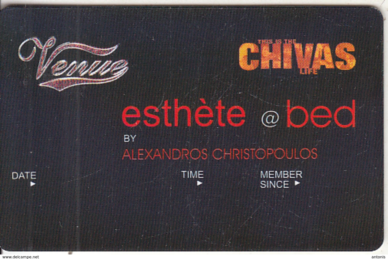 GREECE - Venue(Chivas) Entrance Card, Esthete Member Card, Unused - Altri & Non Classificati