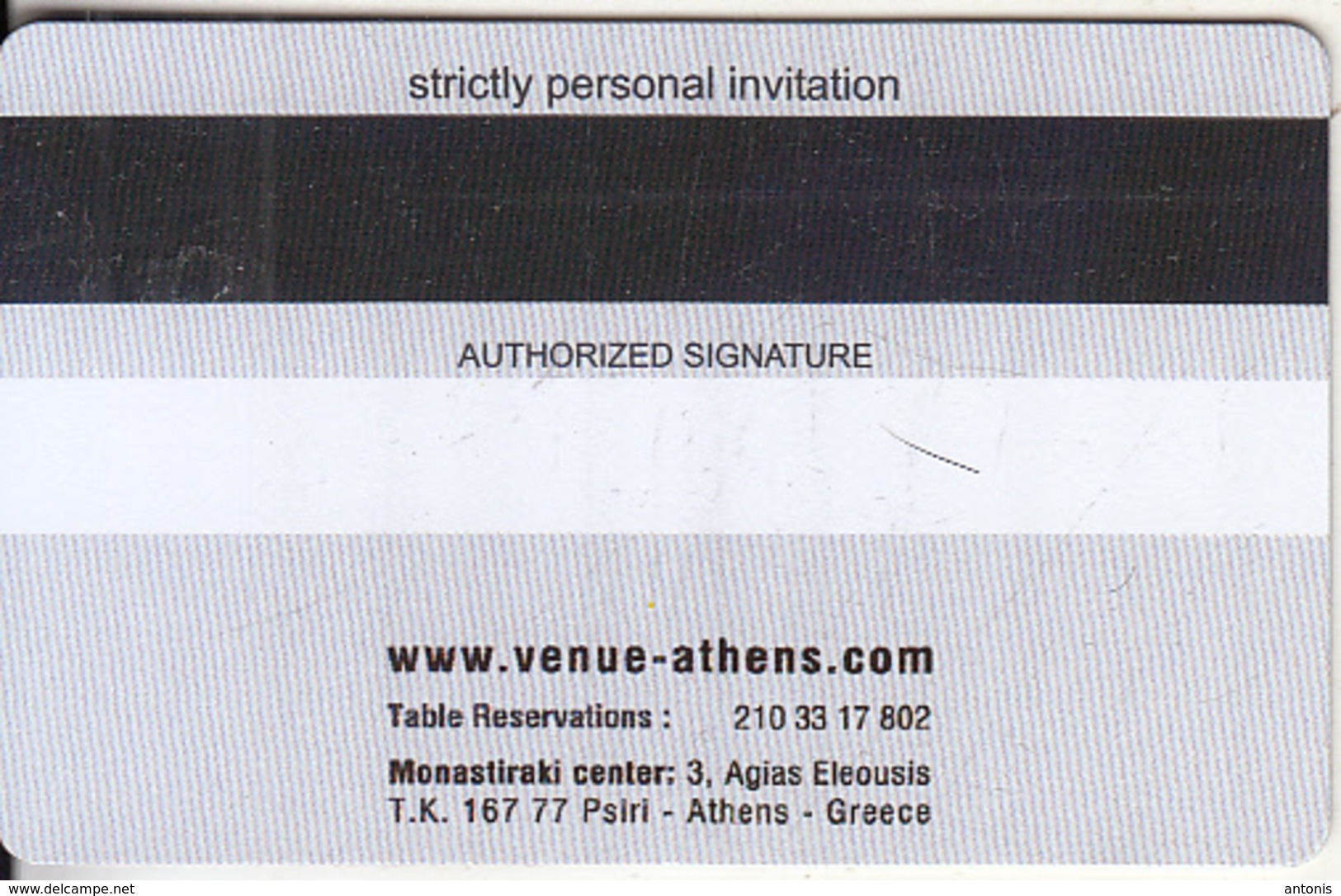 GREECE - Venue(Chivas) Entrance Card, Esthete Member Card, Unused - Altri & Non Classificati