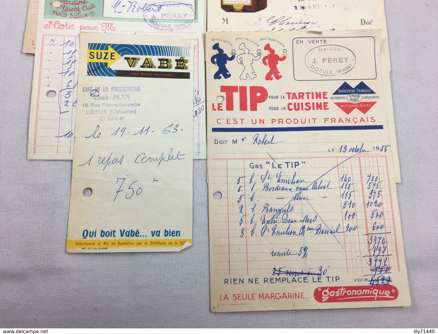 Lot De 8 Authentique Et Ancienne Facture Vintage  Cointreau Suze Bénédictine Le TIP Cassegrain Année 50/60 Old Invoice - Factures