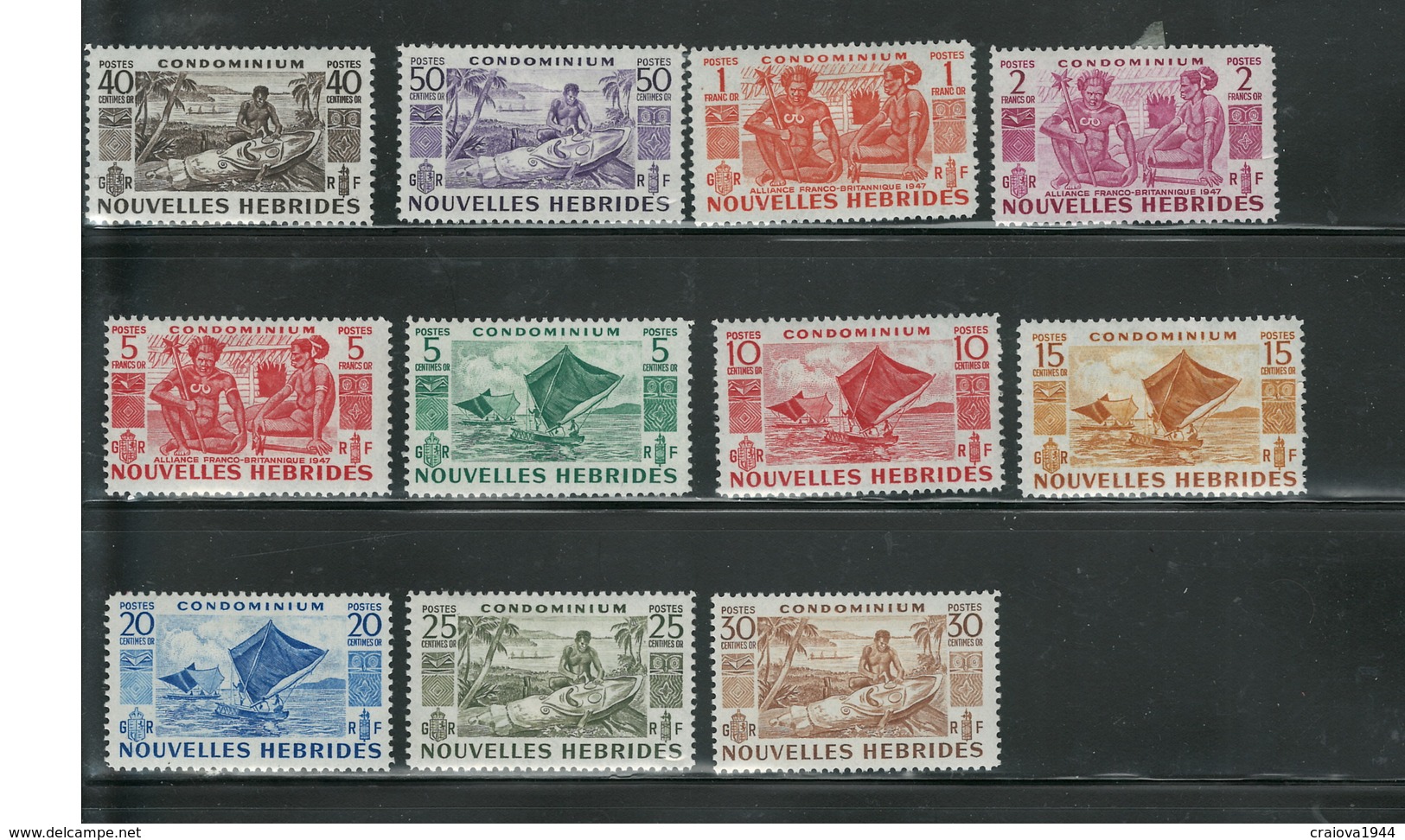 NOUVELLES HEBRIDES 1953 "OCCUPATIONS" #83 - 93 C.V. $73.50 MH - Unused Stamps