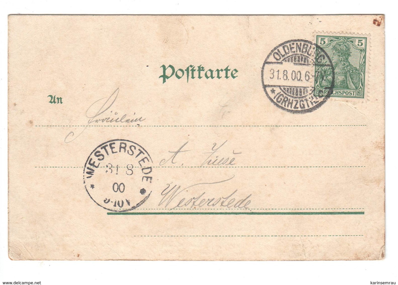 Ansichtskarte ,  Oldenburg , Damm , 1900 - Oldenburg