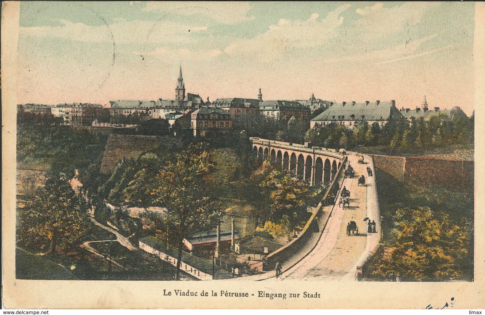 Luxembourg Gare 1913 - Rs: AK Viadukt In Petrusse - Petrusviadukt - 1907-24 Wapenschild