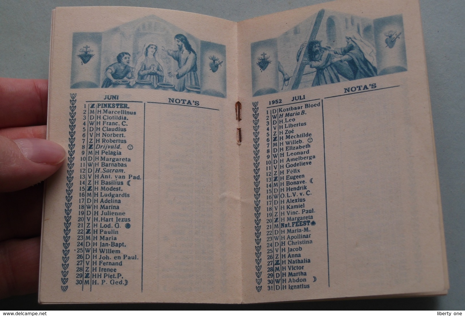 Kalender Van Het HEILIG HART > Propagandawerk Der NATIONALE BASILIEK ( Kalender 1952  > Zie Foto's ) ! - Formato Piccolo : 1941-60