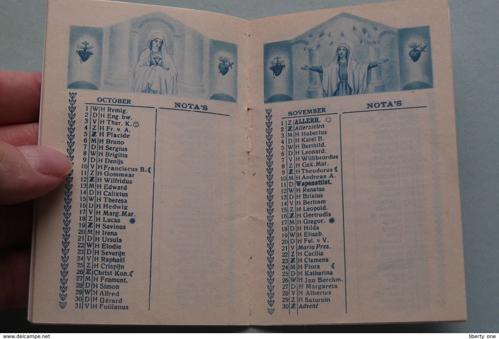 Kalender van het HEILIG HART > Propagandawerk der NATIONALE BASILIEK ( Kalender 1952  > zie foto's ) !