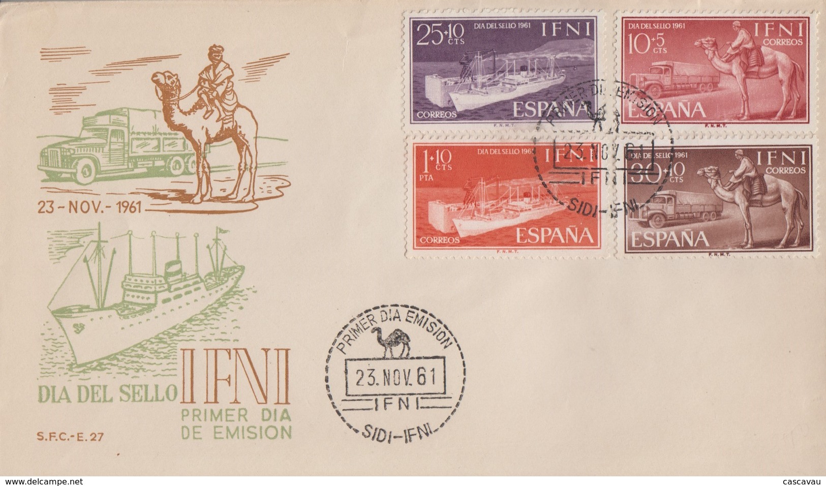 Enveloppe  FDC  1er  Jour  IFNI   Journée  Du  Timbre   1961 - Ifni