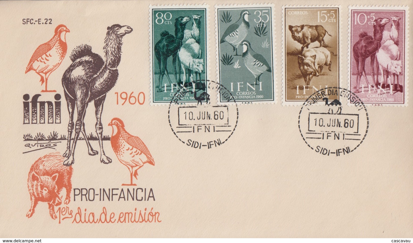 Enveloppe  FDC   1er  Jour  IFNI   En  Faveur  De  L' Enfance  Indigéne  1960 - Ifni