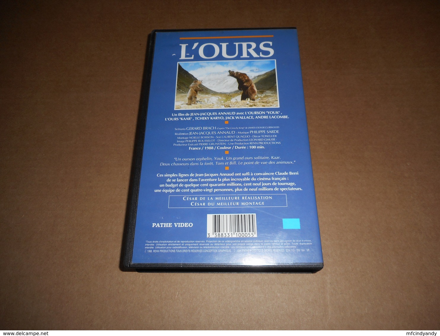 Cassette VHS Film - L'Ours - Azione, Avventura