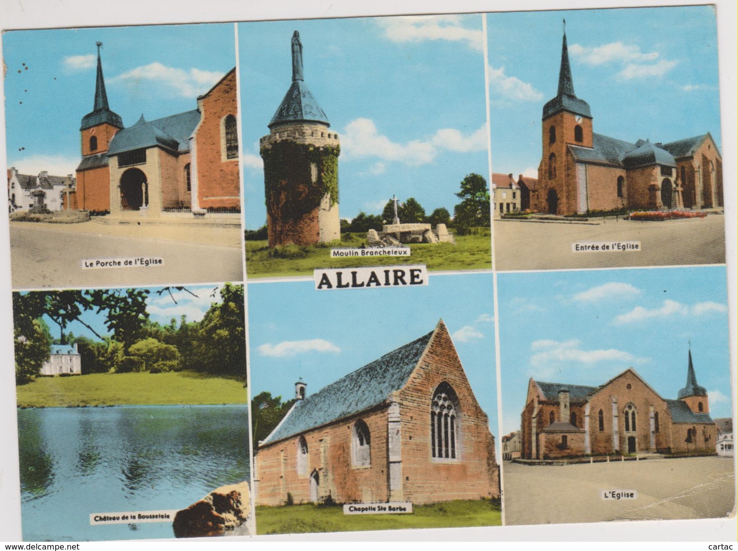 D56 - ALLAIRE -CPSM (6 Vues)Le Porche De L'église/Moulin Brancheleux/Entrée De L'église/Chateau De La Bousselaie .... - Allaire