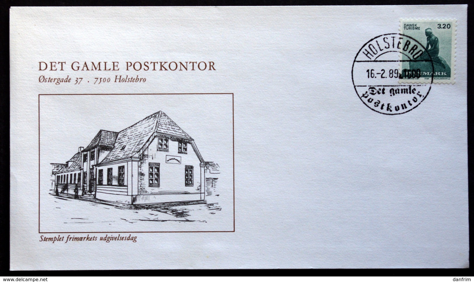 Denmark  1989     FDC   MiNr. 943 The Little Mermaid ( Lot Ks )COVER Det Gamle Postkontor HOLSTERBRO - FDC