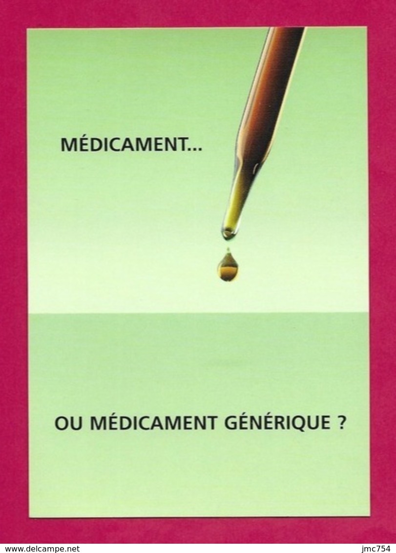 CPM.    Cart'com.   Santé.  Médicament....ou Médicament Générique ?  Laboratoire RPG.   Postcard. - Santé