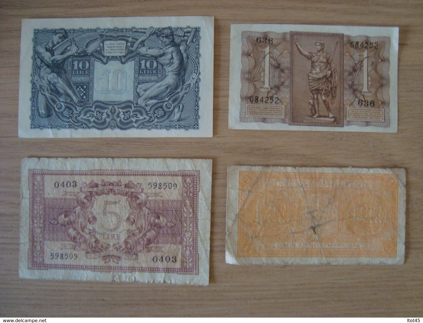 LOT DE 4 BILLETS ITALIA REGNO VNA BIGLIETTO DI STATO - Andere & Zonder Classificatie