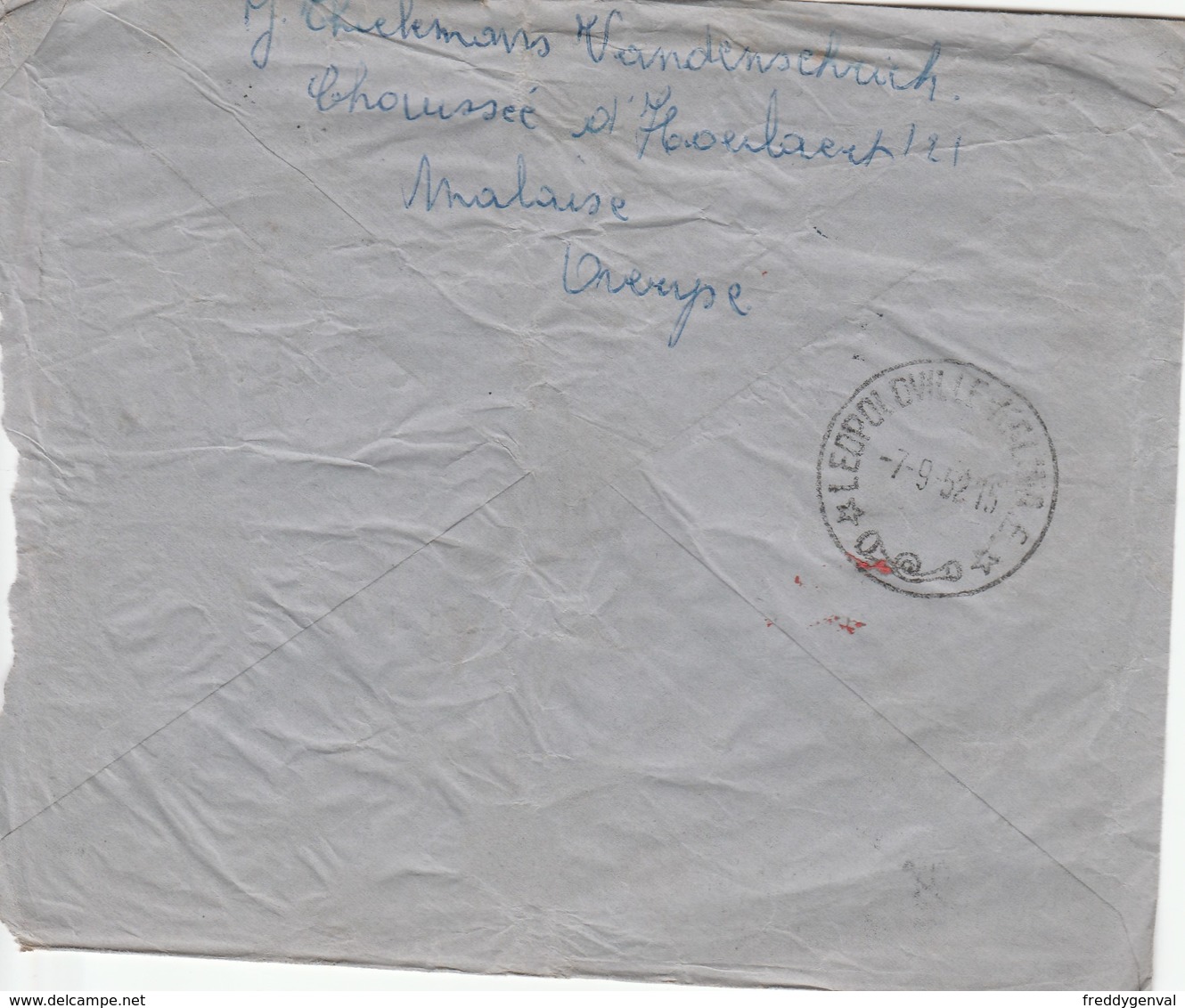 OVERIJSE MALEIZE ENVELOPPE PLUS LETTRE 1952 - Andere & Zonder Classificatie