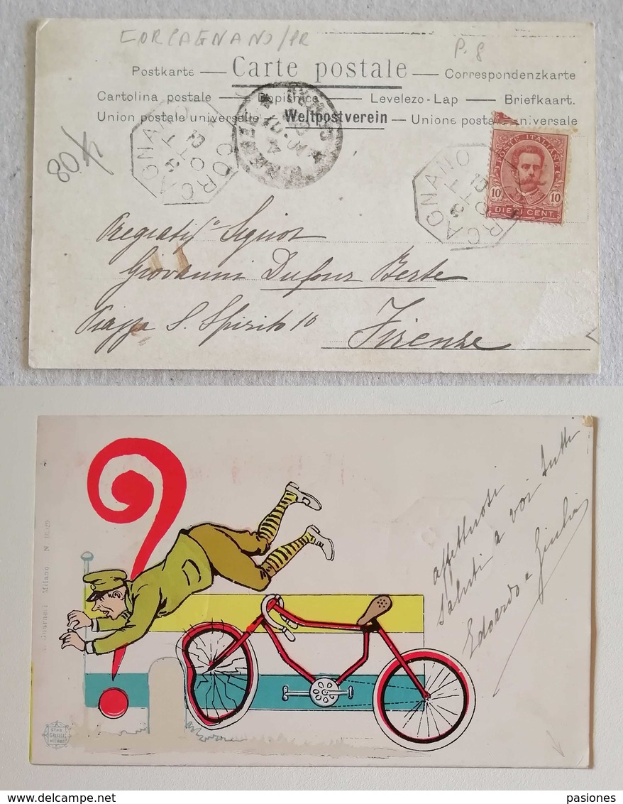 Cartolina Postale Pubblicitaria "Stabilimento Galileo Milano" Da Corcagnano (P.8) Per Firenze - 03/10/1901 R - Marcofilía