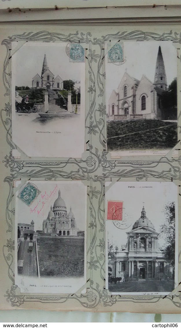 - ALBUM 312 CPA FRANCE (Villes, Villages, Animations, Fantaisie) - TOUTES LES CARTES SONT COLLÉES DANS L'ALBUM -