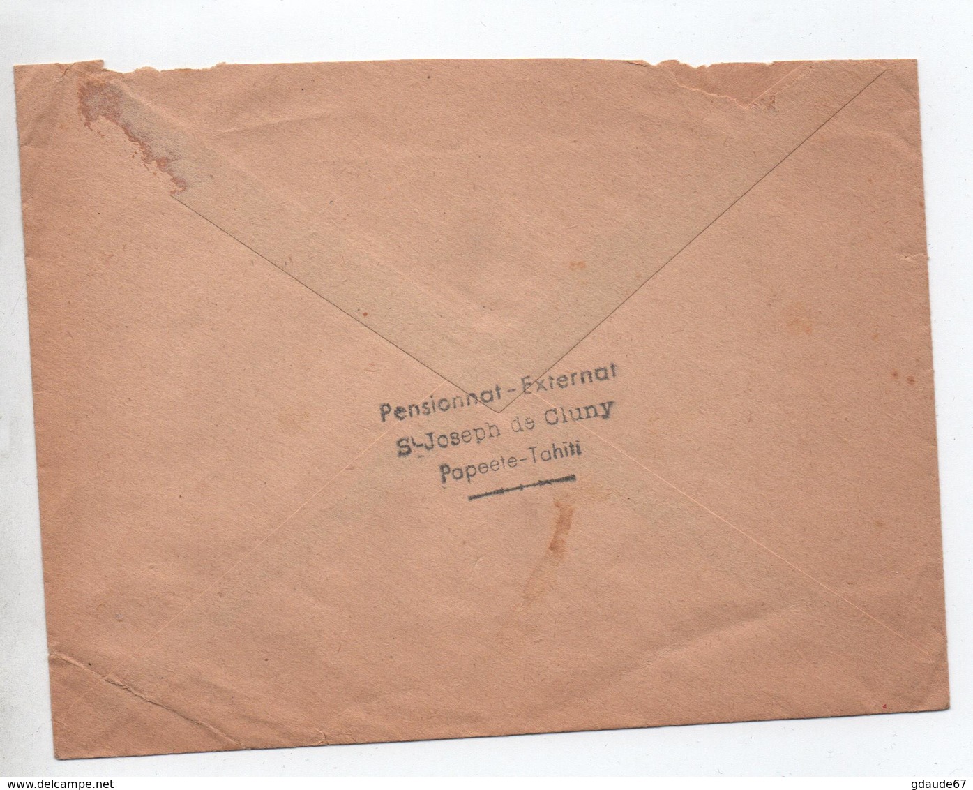 1956 - ENVELOPPE De PAPEETE (TAHITI) Pour CANNES - SEUL SUR LETTRE - Briefe U. Dokumente