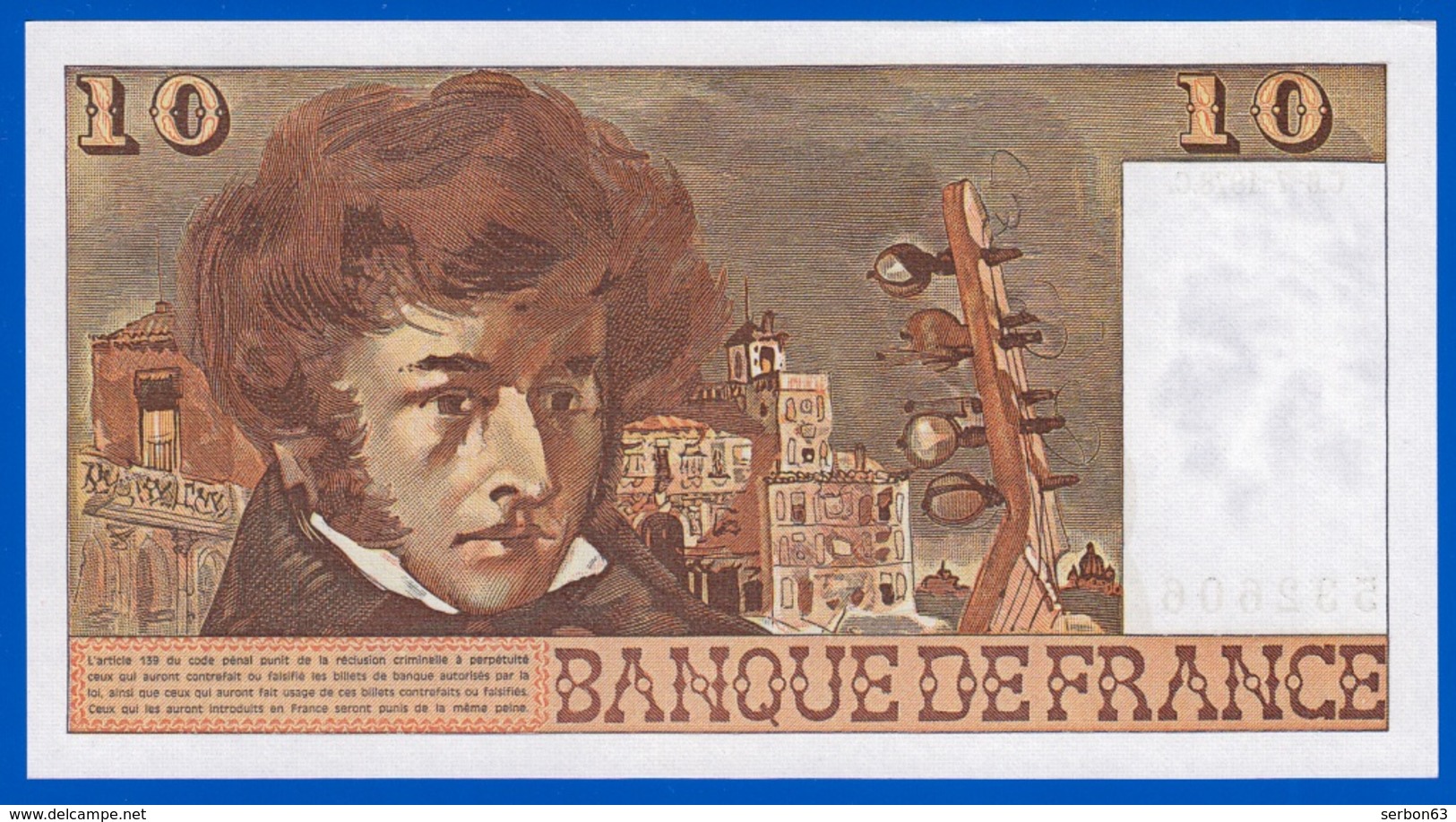 10 FRANCS BERLIOZ BILLET BANQUE DE FRANCE NEUF TYPE 1972  U.306. N° 532606 DU C.6-7-1978.C. Serbon63 - 10 F 1972-1978 ''Berlioz''