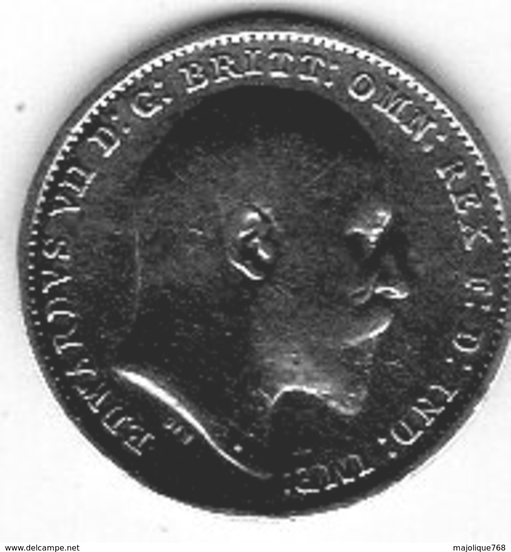 Pièce De Grande-Bretagne - 3 Pence 1908 Argent D'Edouard VII - F. 3 Pence