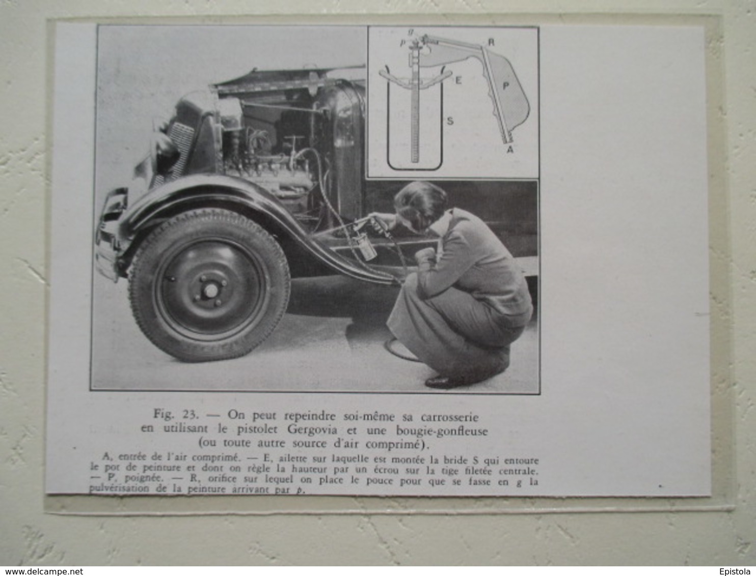 Garage Poids Lourd - Utilisation D'un Pistolet Gergovia à Air Comprimé  Sur CAMION - Coupure De Presse De 1931 - Camions