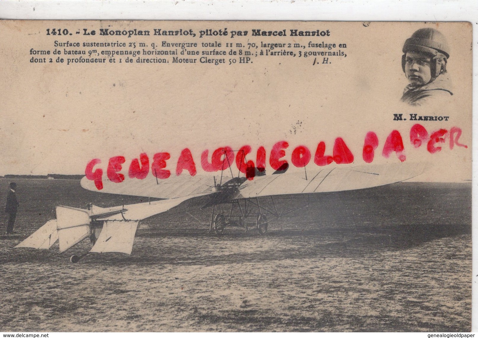 AVIATION - AVIATEUR MARCEL HANRIOT - LE MONOPLAN BIPLAN HANRIOT  -  AVION - Aviatori