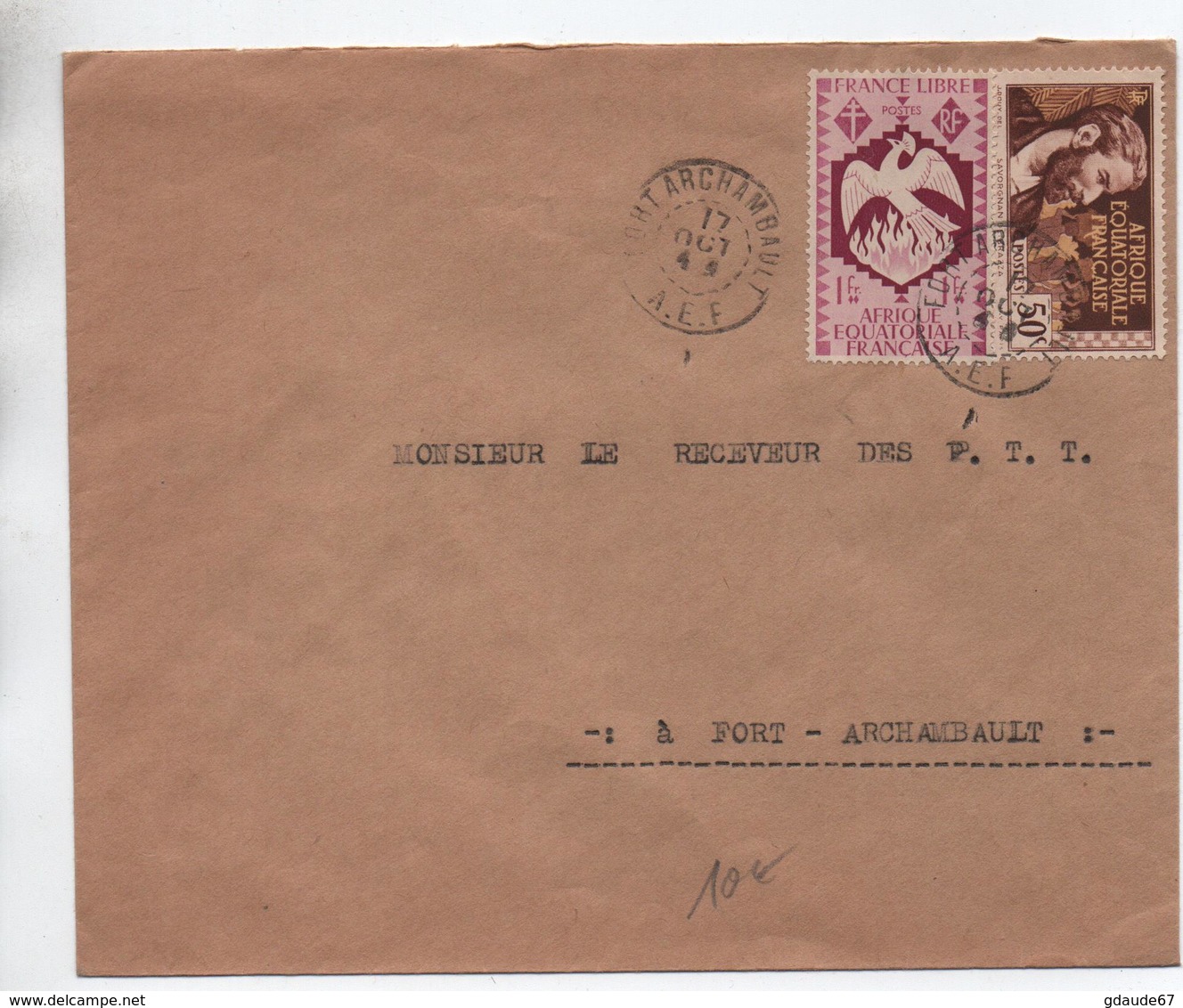 ENVELOPPE De FORT ARCHAMBAULT (TCHAD / AEF) - Lettres & Documents