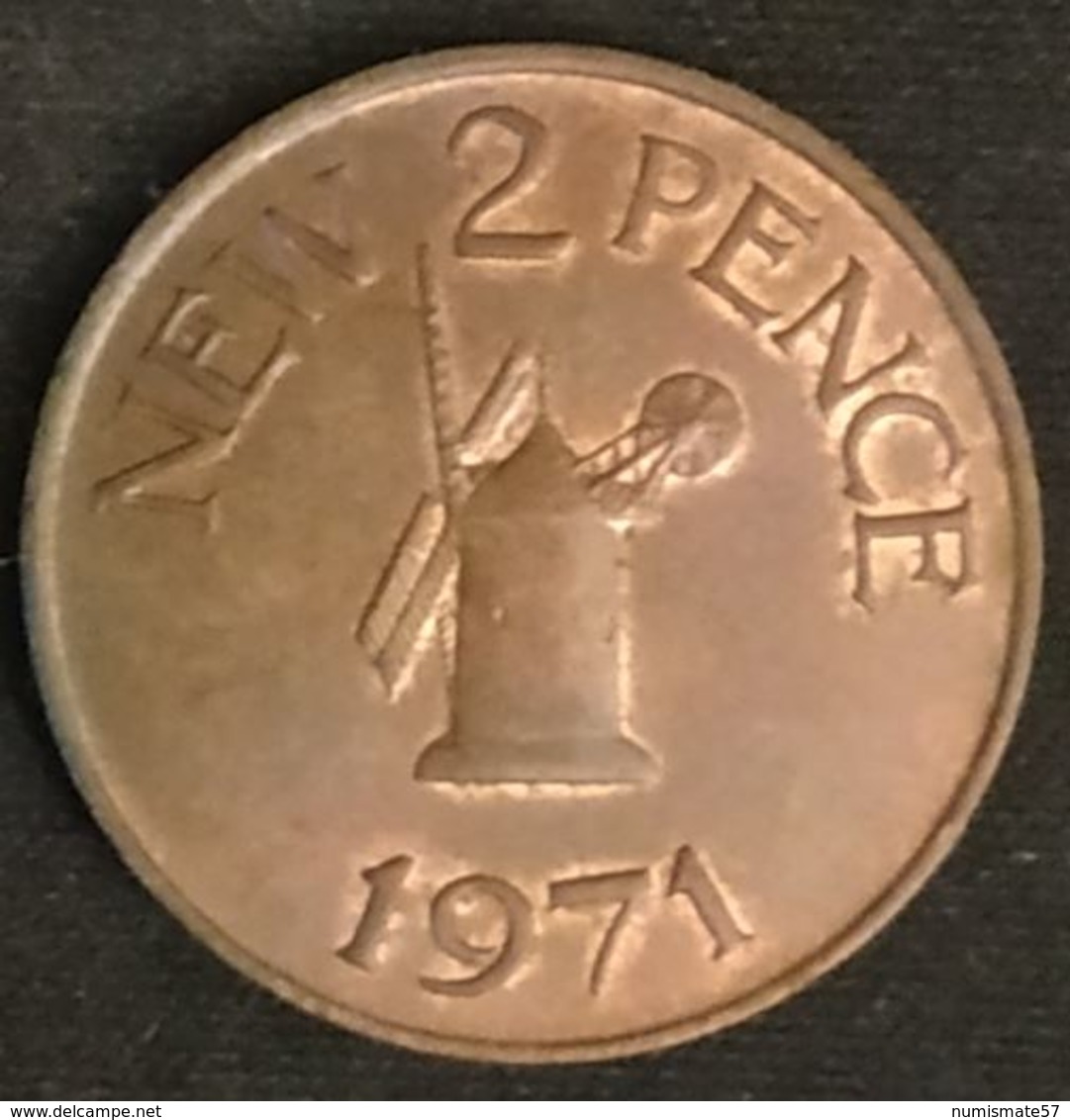 GUERNESEY - 2 PENCE 1971 - Elizabeth II - KM 22 - TWO NEW PENCE - GUERNSEY ( Moulin à Vent ) - Guernesey