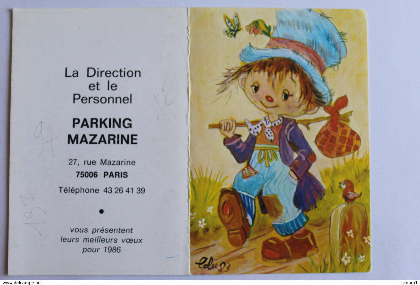 Petit Calendrier 1986 Offert Par Parking Mazarine Paris - Petit Format : 1981-90