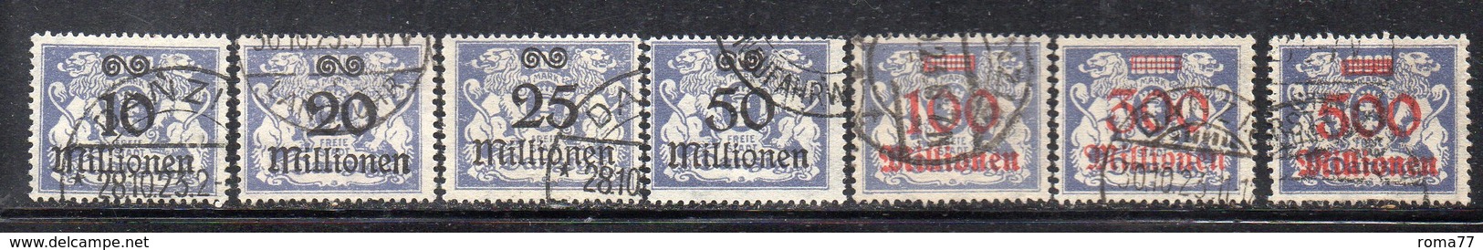 297 490 - DANZIG DANZICA 1923 , Sette Valori Ben Annullati (M2200) - Sonstige & Ohne Zuordnung