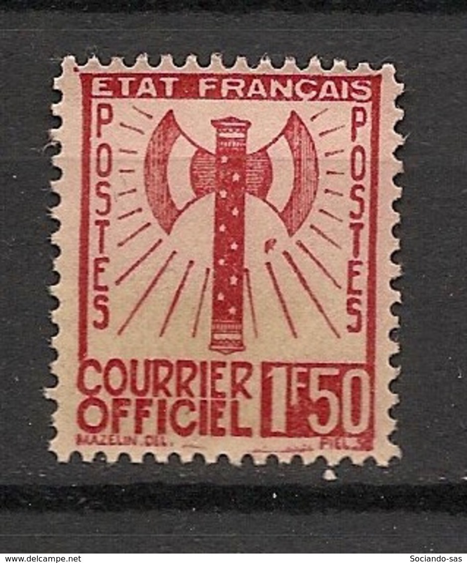 France - 1943 - Service N°Yv. 8 - Francisque 1f50 Brun-rouge - Neuf (*) / MNG - Neufs