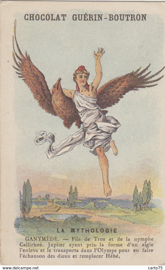 Contes - Mythologie - Ganymède - Aigle - Publicité Chocolat Guérin-Boutron - Chromo - Fairy Tales, Popular Stories & Legends