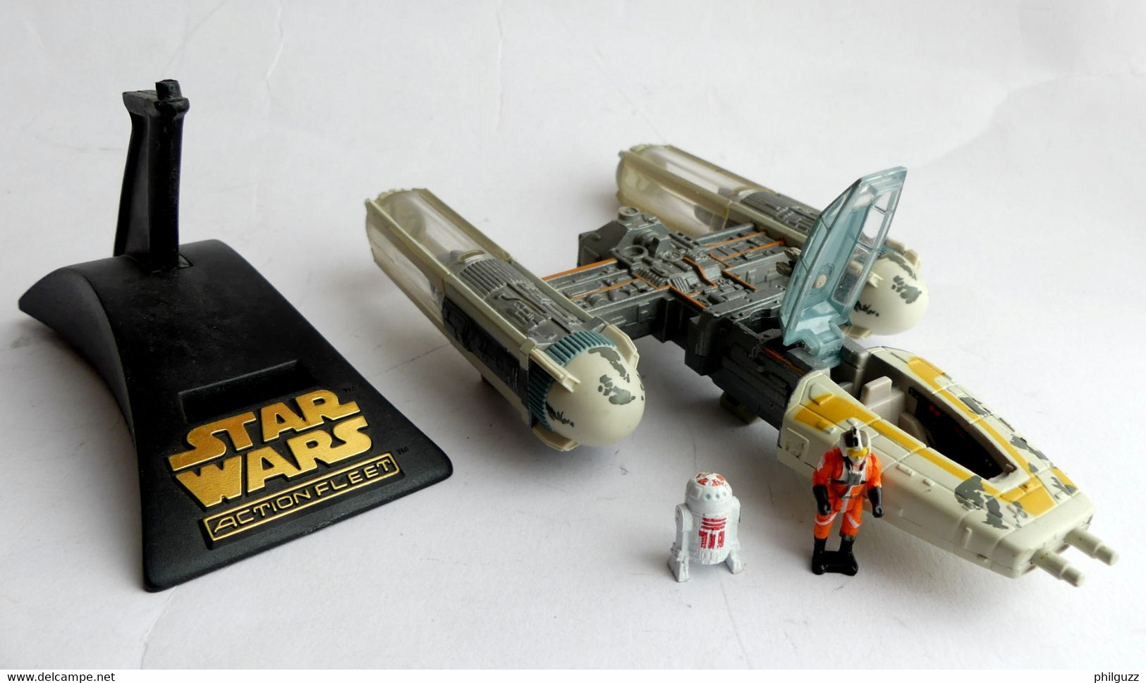 FIGURINE VAISSEAU MICRO MACHINE MICROMACHINES STAR WARS ACTION FLEET Vaisseau Y-WING FIGHTER GOLD LEADER 1-90è 1995 - Andere & Zonder Classificatie