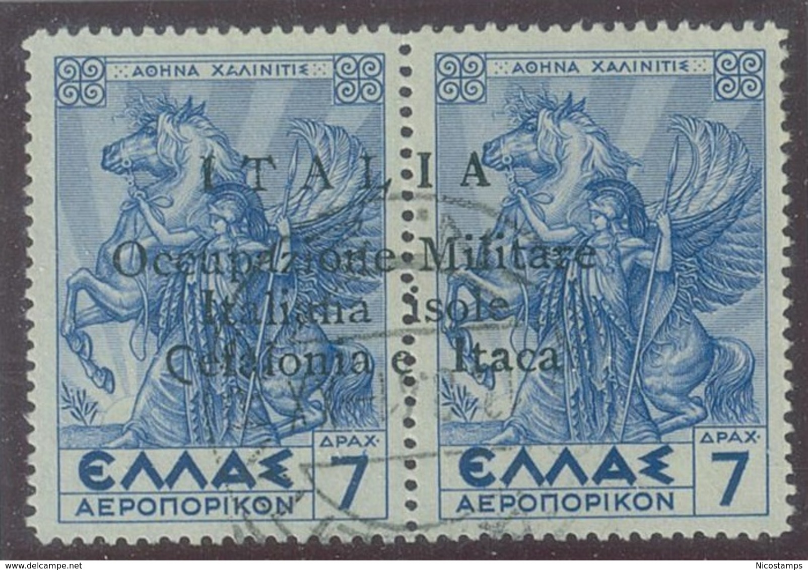 ITALIA - CEFALONIA E ITACA POSTA AEREA SASS. 5hb USATO - Cefalonia & Itaca