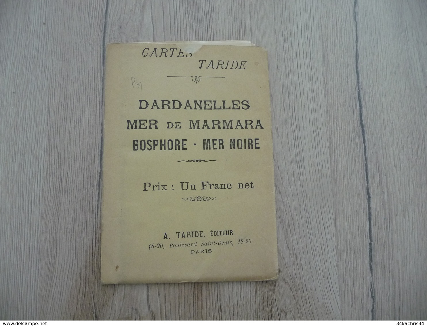 Carte Géographique Taride Paris Dardanelles Mer De Marmara Bosphore Mer Noire - Cartes Géographiques