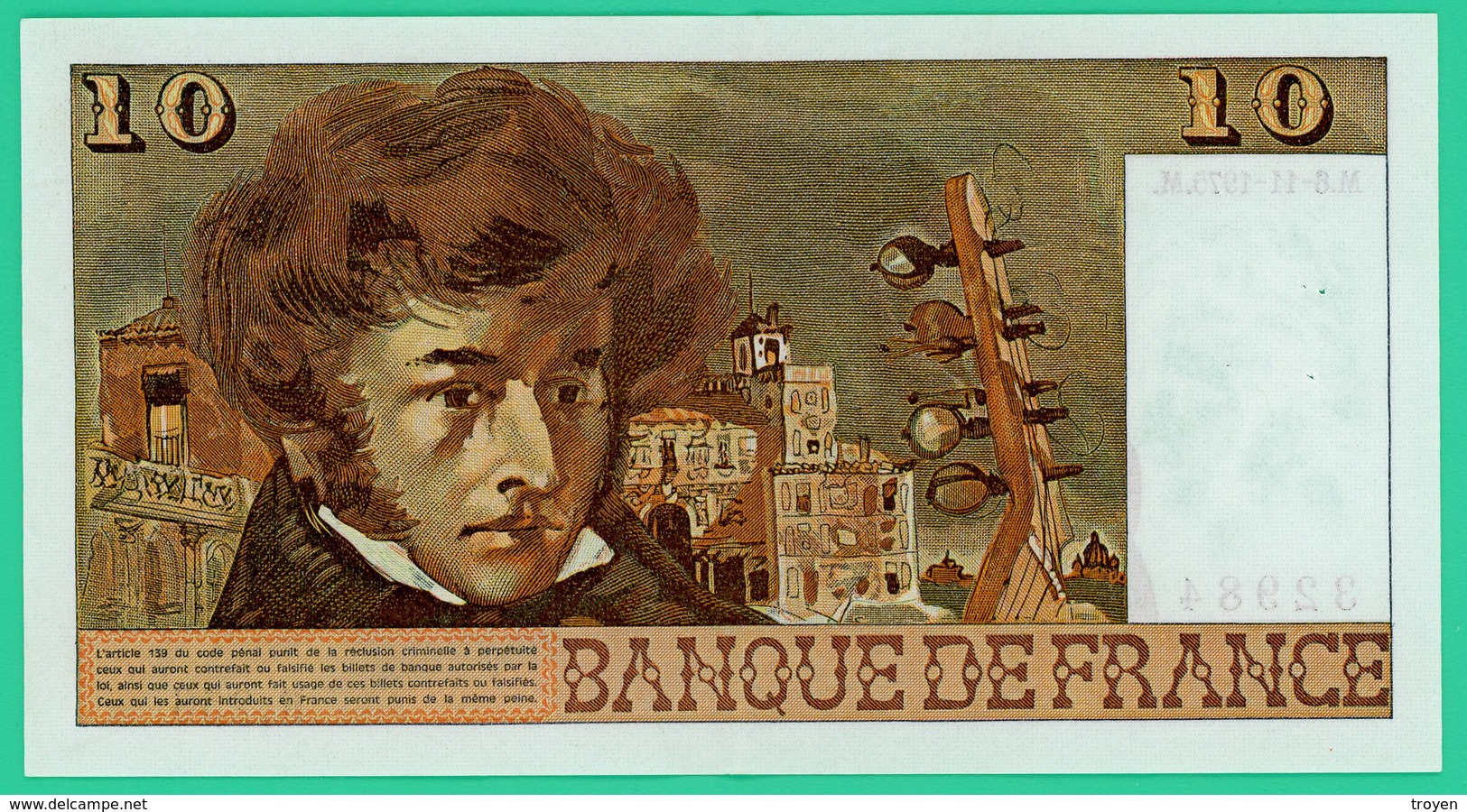 10 Francs - France - Berlioz - M.6-11-1975.M.  N° 32984/R.256. - Sup - - 10 F 1972-1978 ''Berlioz''