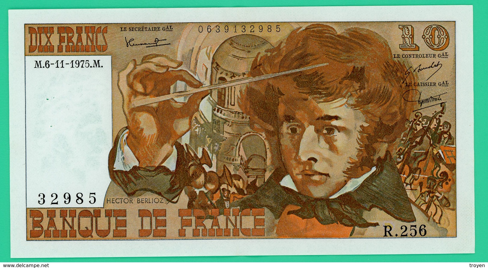 10 Francs - France - Berlioz - M.6-11-1975.M.  N° 32985/R.256. - Sup - 2 Trous D'épingle. - 10 F 1972-1978 ''Berlioz''